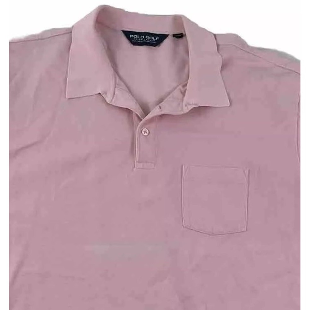 VTG Ralph Lauren‎ Pique Polo Golf Shirt Men XXL Pink Pima Cotton Y2K Pony 2XL